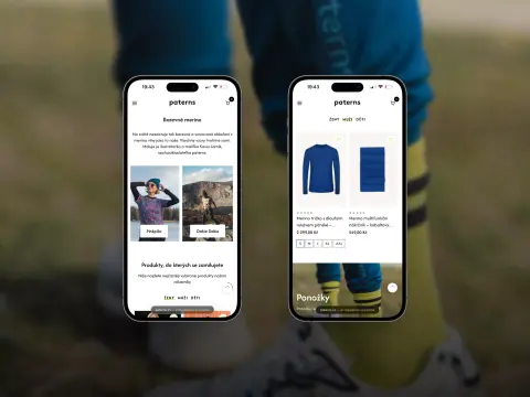 Karta produktu i lista produktów w sklepie paterns – widok mobilny