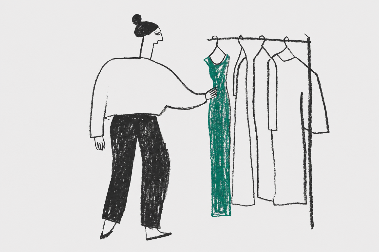 woman browsing clothing rack
