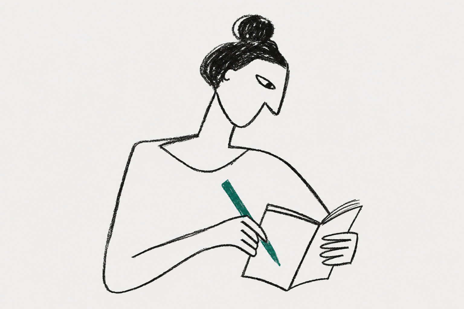 woman writing in notebook