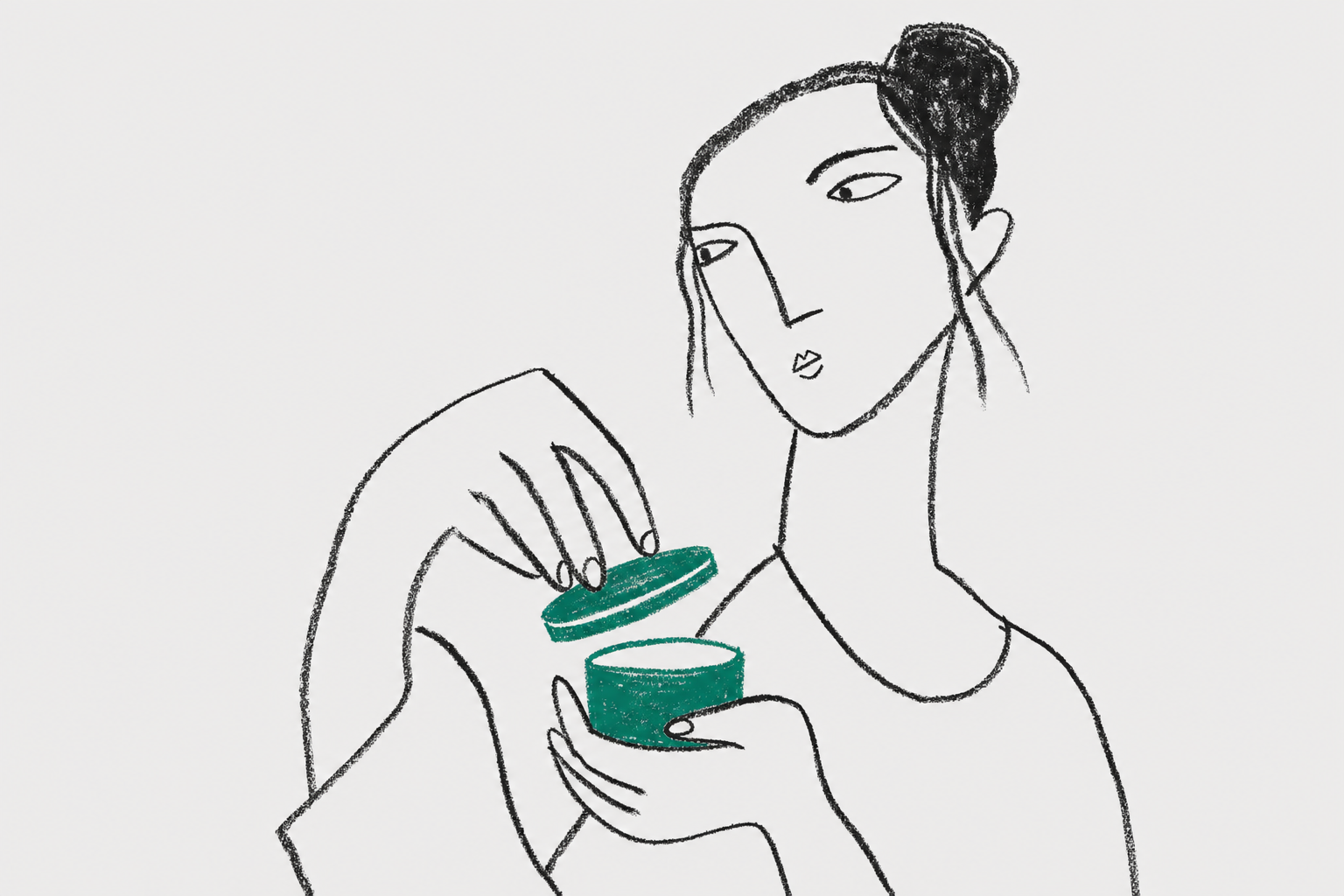 woman opening cosmetic package