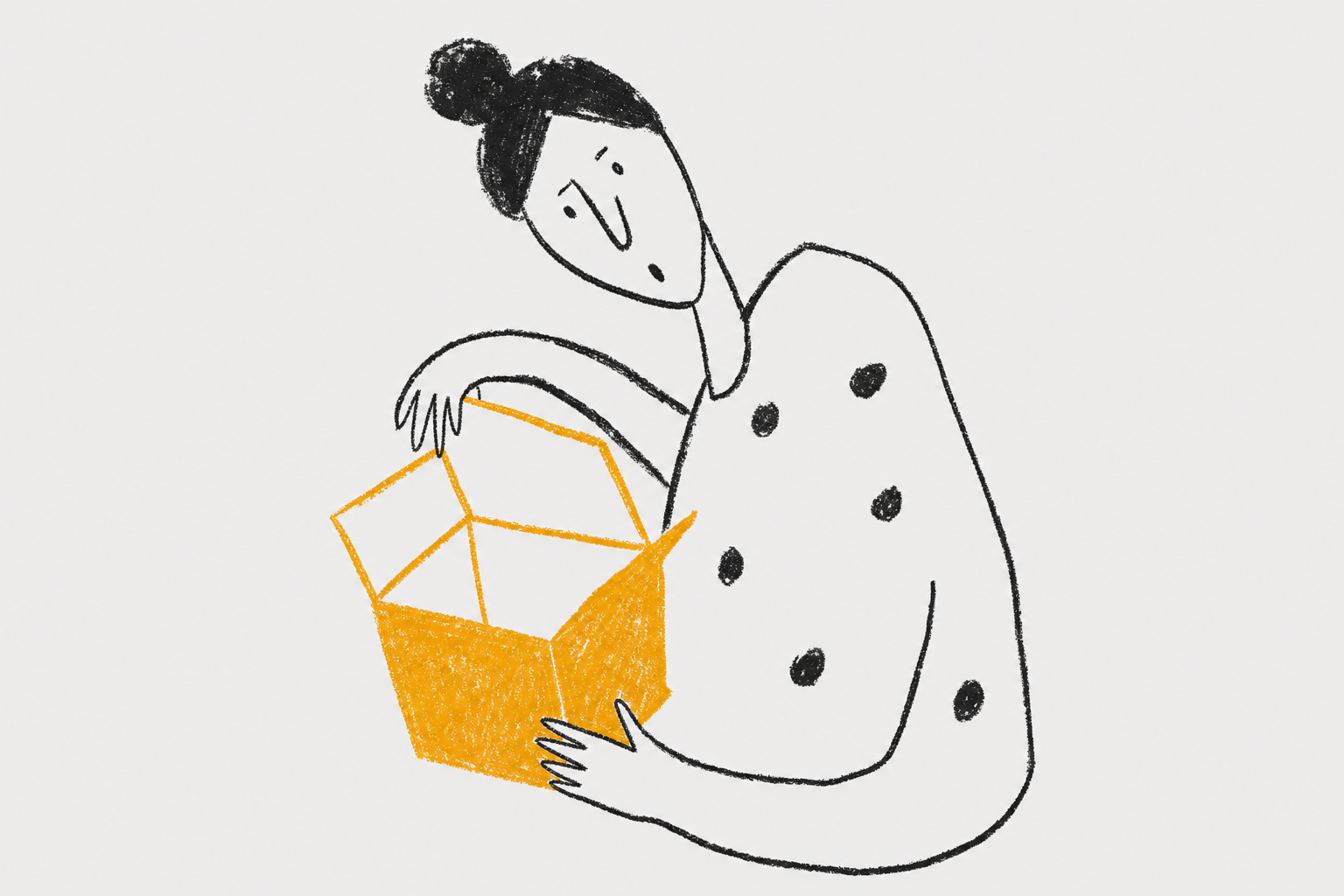 woman opening empty box