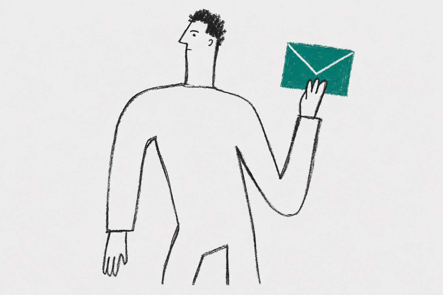 man holding single envelope