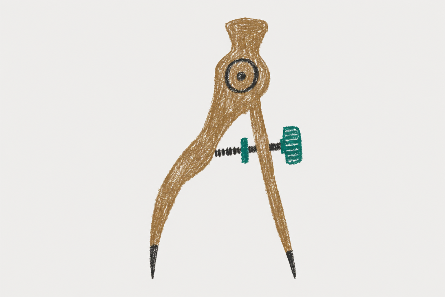 single wooden compass