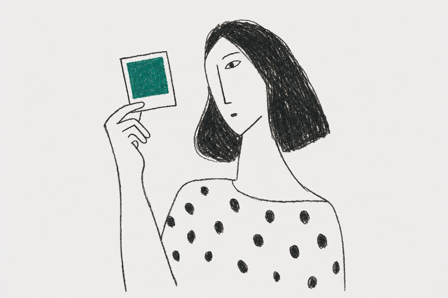 woman holding single instant photo