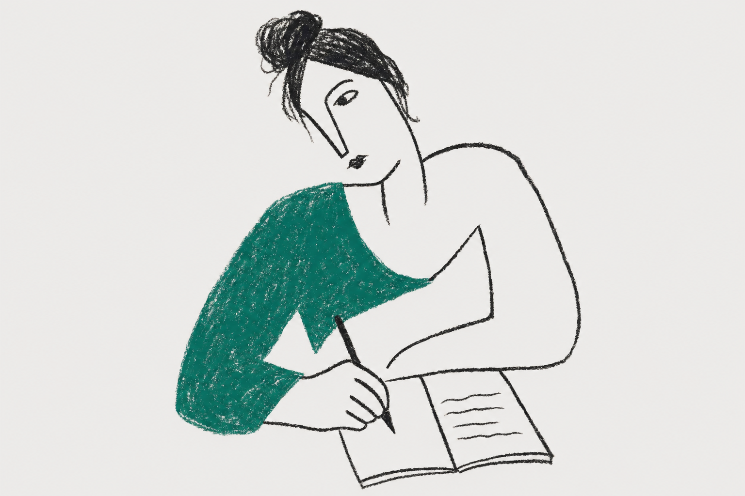 woman writing in notebook